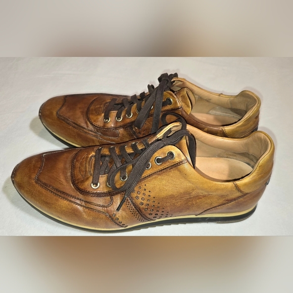 Magnanni Cristian Cognac Men\'s Brown Leather Casual Shoes Sneakers. Sz 11.5 M main image 4